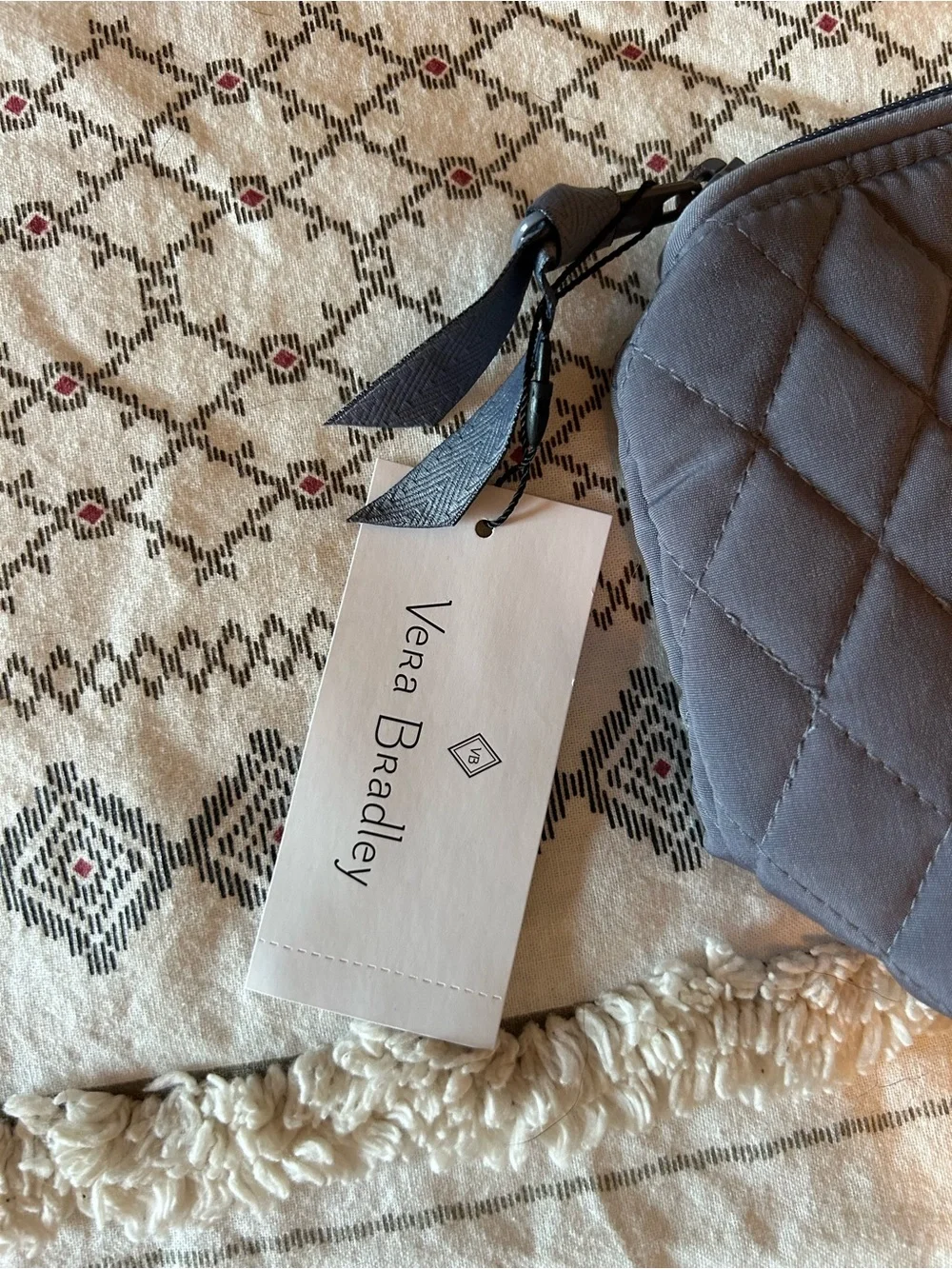 Vera Bradley | Quilted Gray Cosmetic Pouch